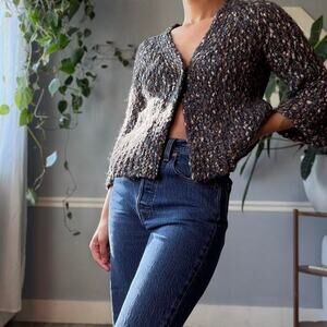 Earth Fleck Knit Cardigan (S)